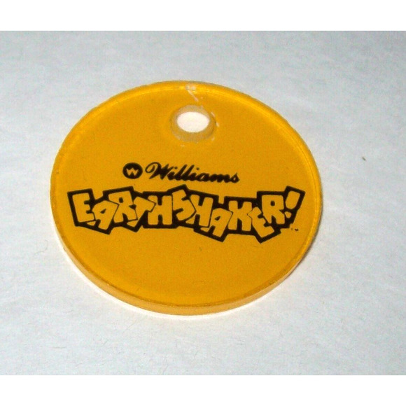Earthshaker Pinball Machine Plastic Keychain Original Vintage Game Promo 1989 - Picture 1 of 1